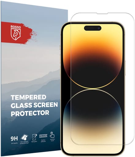 Rosso 9H Tempered Glass Screen Protector Geschikt voor Apple iPhone 14 Pro Max | Glasplaatje | Beschermlaag | Beschermglas | 9H Hardheid