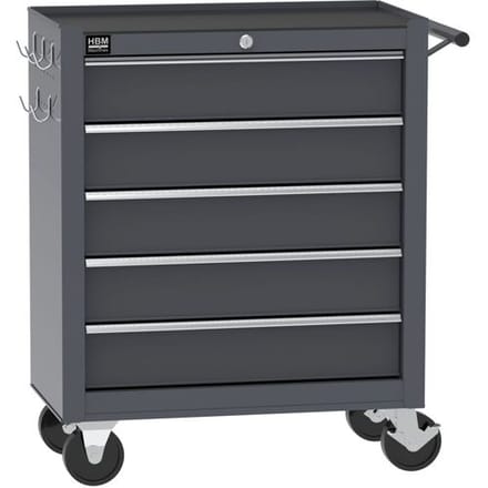 HBM gereedschapswagen 5 laden, 62 cm, grijs