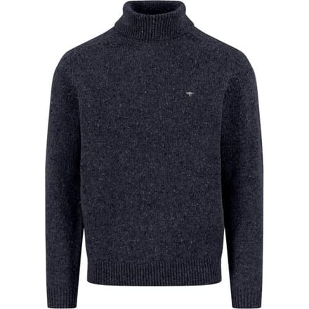 Fynch-Hatton Trui Rollneck Donegal Wool Blend Navy / male