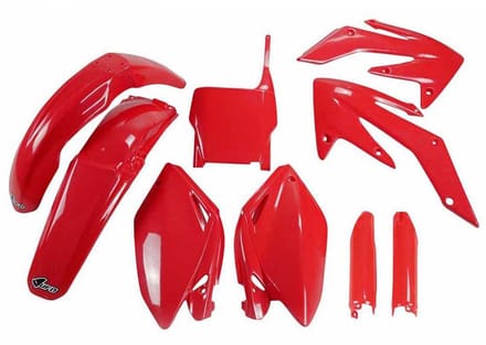 Ufo Honda Crf 250r 2004-2005 Hokit104f-070 Fork Protectors & Plastic Set Rood