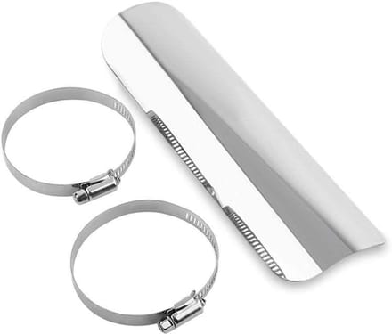Motoruitlaat, 50-70 mm, hittebescherming motorfiets chopper cruiser zilver.