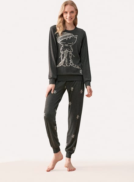 Feyza - Pyjama Set Voor Dames, Lange Mouwen - S