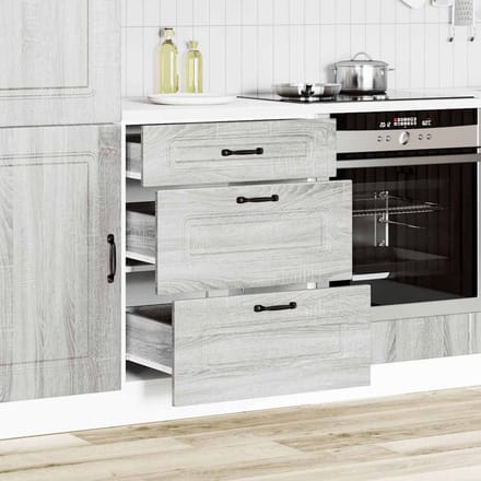 vidaXL - Onderkast - Kalmar - bewerkt - hout - grijs - sonoma - eiken