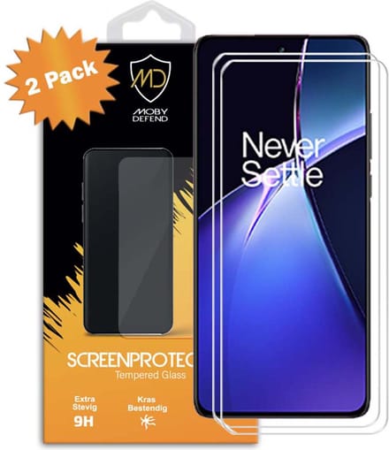 2-Pack MobyDefend Screenprotectors - Geschikt voor OnePlus Nord CE 4 - Case-Friendly Screensaver - Gehard Glas