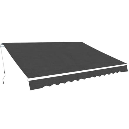 vidaXL - Luifel - handmatig - uitschuifbaar - 400 - cm - antraciet
