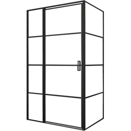 Egua Inloopdouche - Helder Glas 8mm - Zwart - 90x120x200cm