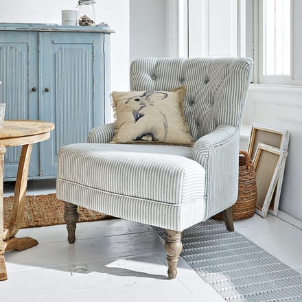 LOBERON Fauteuil Amuran blauw/wit