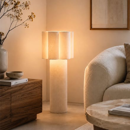 Milton & Oldbrook Vloerlamp Viseu Wit Bouclé