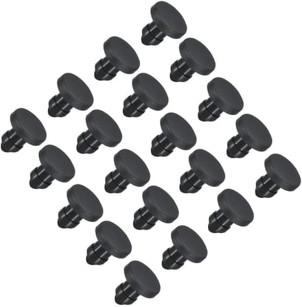 20x Siliconen Gatdoppen Zwart 3,5mm Rond Rubber Afdichtingspluggen Waterdicht