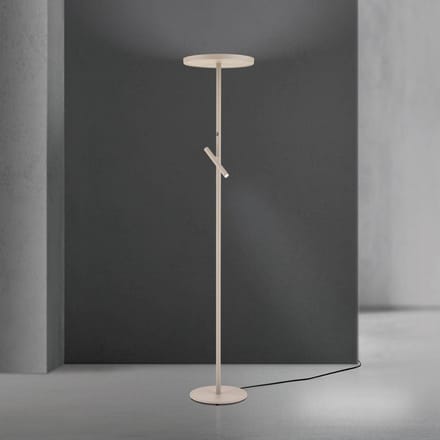 ORION LED vloerlamp Teide, kaki, metaal, leeslamp, dimmer