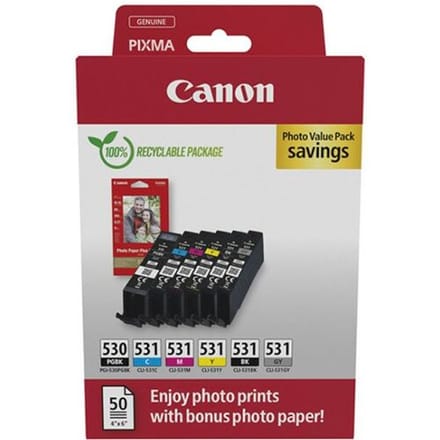 Canon Inktcartridge PGI-530/CLI-531 PGBK/C/M/Y/BK 6-kleuren Multipack