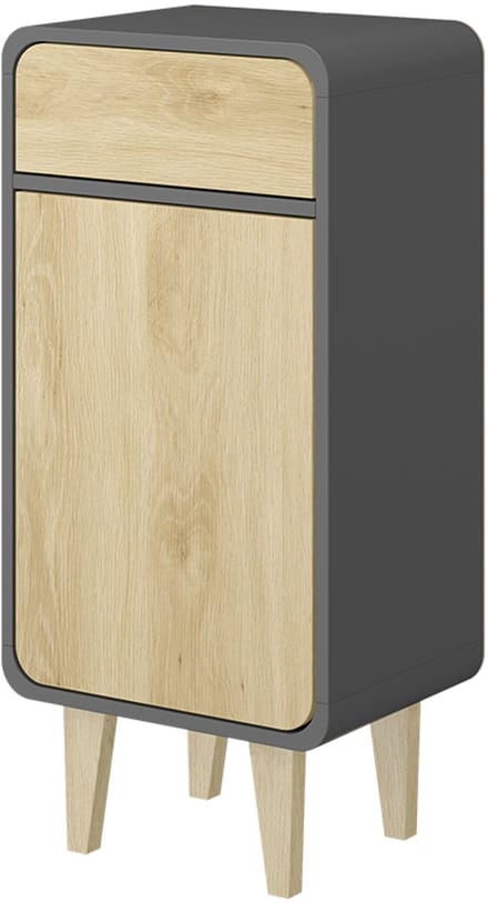 Vicco Arla Midikast – 40 x 81 cm Antraciet/eiken