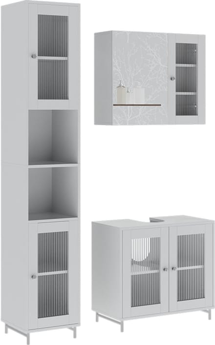 Vicco Badkamermeubelset Malte, Wit, 3-delig