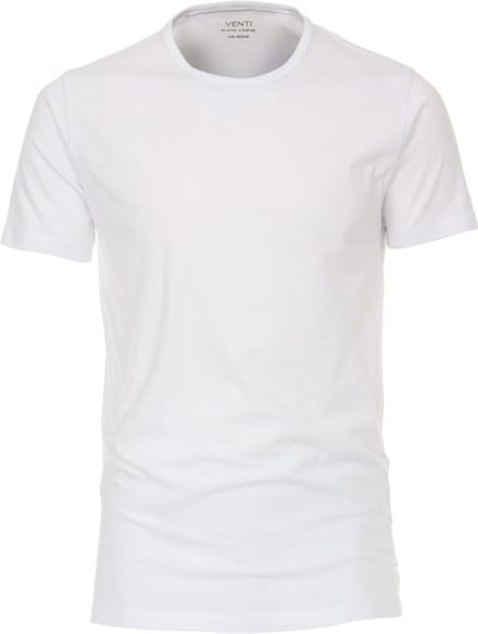 Venti Basis T-shirt Met Stretch Ronde hals Wit 2-Pack - S