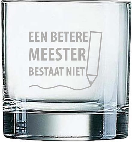 Gegraveerde Whiskeyglas 38cl een betere meester bestaat niet