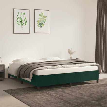 vidaXL - Bedframe - zonder - matras - 160x200 - cm - fluweel - donkergroen