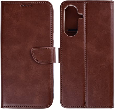 Rixus Bookcase For Samsung Galaxy S26 Plus Brown