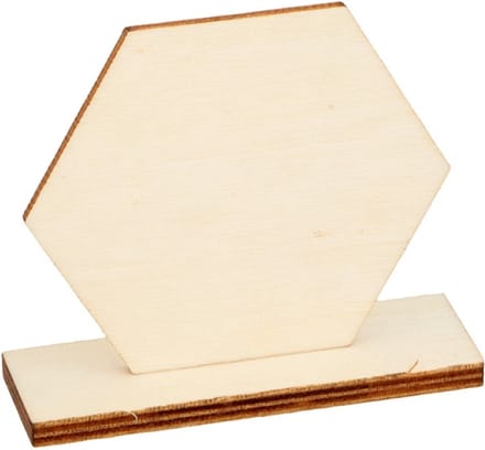 6 houten naamkaarthouders zeshoek - Artemio