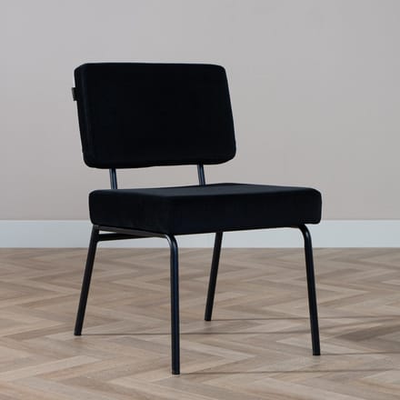 Bronx71® Velvet eetkamerstoel Espen zwart - stoel