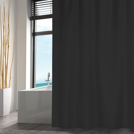 MSV Douchegordijn Zwart – Anti-Schimmel Douchegordijn Antibacterieel – 100% Polyester – 180 x 200 cm