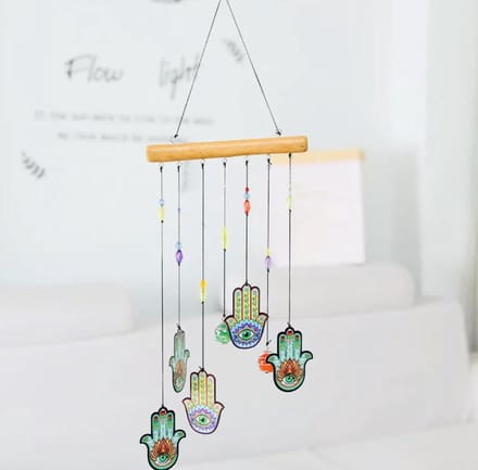Decoratie windmobiel windgong windorgel Handje van Fatima - Hamsa hand 60cm