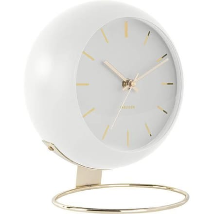 Karlsson Tafelklok Globe - Wit - 21x24,5x14cm - Scandinavisch