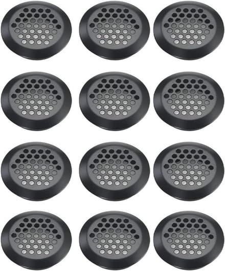 Ronde ventilatieroosters 12 stuks 53 mm zwart