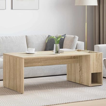 vidaXL - Salontafel - Sonoma - Eik - 101,5 - x - 50 - x - 37 - cm - Bewerkt - hout