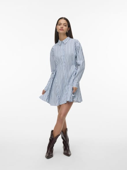 VERO MODA - VMSIENA LS SHIRT BUTTON DRESS WVN EXP - Dames - Mini jurken