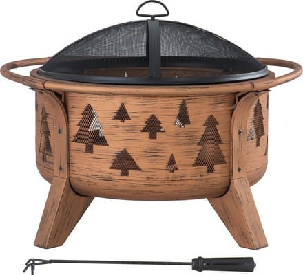 Vuurkorf Christmas Ø76cm met afneembaar rooster en vuurhaak