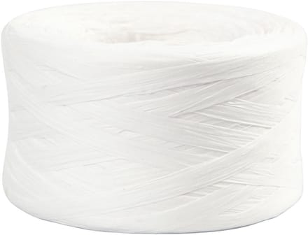 Papier Raffia Garen, B: 7-8 mm, wit, 100 m/ 1 rol