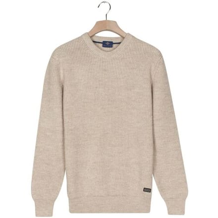 Baileys Trui Crew Neck Extra Long Sleeve Half Cardigan Stitch Marshmallow / male