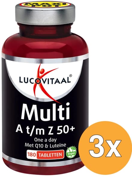 3x Lucovitaal Multi A-Z 50+ (180 tabletten)