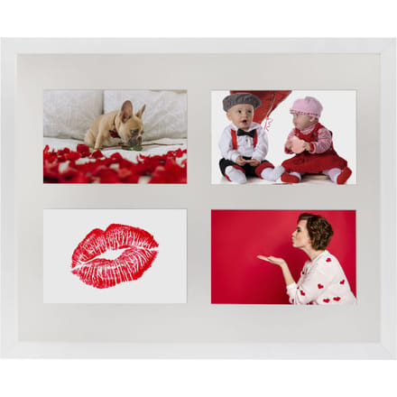 BD art - Fotolijst - 28x35 cm - 4 Foto's - MDF - Wit