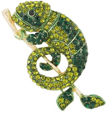 Salamander broche - Groen - Dames broche - Gouden broche - Sierbroche - Goudlief