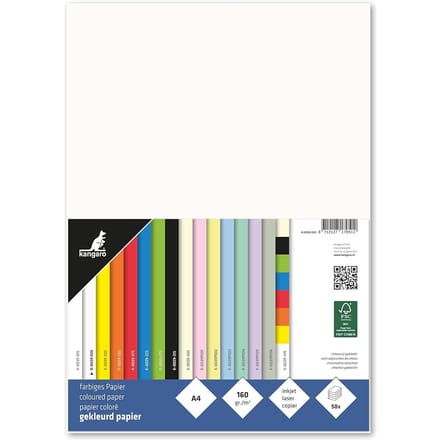 Kangaro papier - A4 - 160 gram FSC - pak 50 vel - roomwit