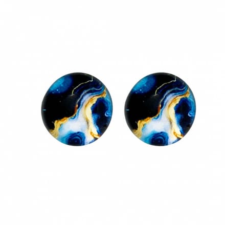 Allergievrij- oorbellen- blauw-1 cm- Charme Bijoux