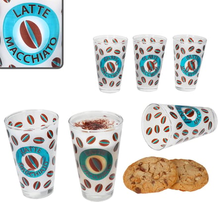 Set van 6 Latte Macciato 310ml Cremona Blauw 12.9 cm - Ritzenhoff 0806236