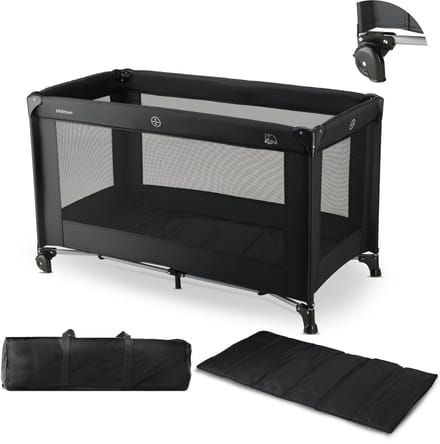Deryan Believer Campingbedje met Matras - 120x60 cm - 0-5 Jaar - Zwart