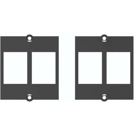 BACHMANN maatwerk module frame 2x Keystone met metalen beugel, zwart