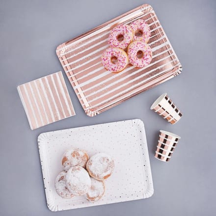 Dienblad – Striped & Spotted – Rosé Goud