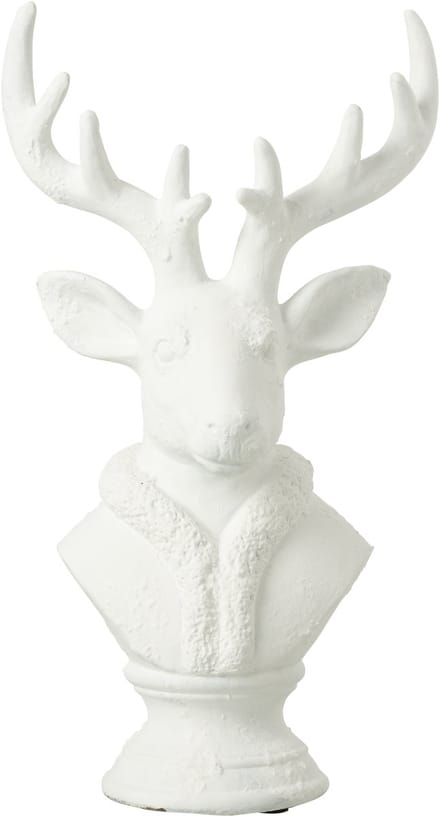 J-Line decoratie Hert - polyresin - wit - large