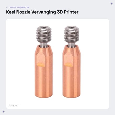Keel Nozzle 2 Stuks - Ti-legering/Koper - Vervanging voor Ender 3/3 V2/3 Pro - Eenvoudige Installatie - Hittebestendig - 3D-printer Nozzle