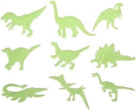 Knaak Glow in the Dark Dino Set - 3D Dinosaurus Figuren - 9 Stuks - Zelfklevend