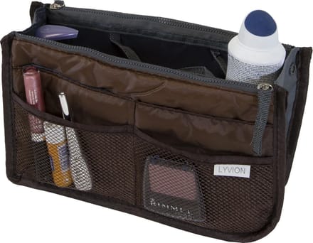 LYVION - Tas Organizer - Bag in Bag - Bag Organizer - 11 Vakken en Ritssluiting - Bruin