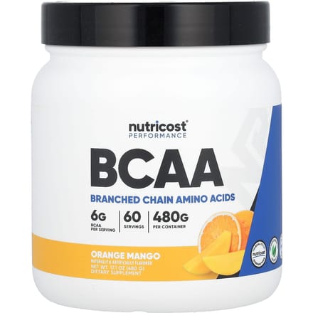 Nutricost, Performance Athlétique, BCAA, Orange Mangue, 17.1 oz (480 g)