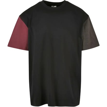 Urban Classics - Organic Oversized Colorblock Heren T-shirt - M - Zwart