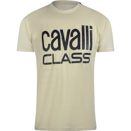 Cavalli Class Bold Logo Beige Zand T-shirt
