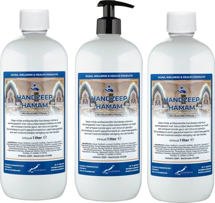 Handzeep Hamam 1 liter - met gratis pomp - set van 3 stuks