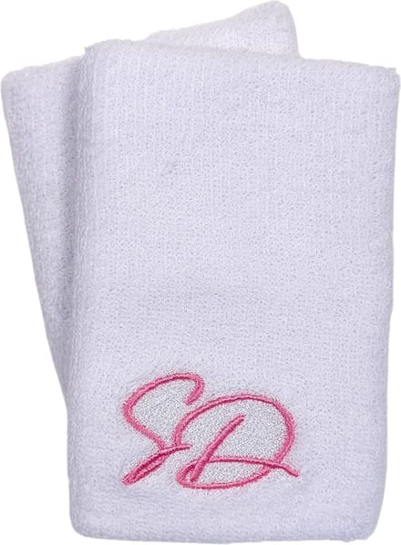 Sparkle & Dream - Polsbandjes/Zweetbandjes Wit Roze - Set van 2 stuks - Voor turnen en gymnastiek